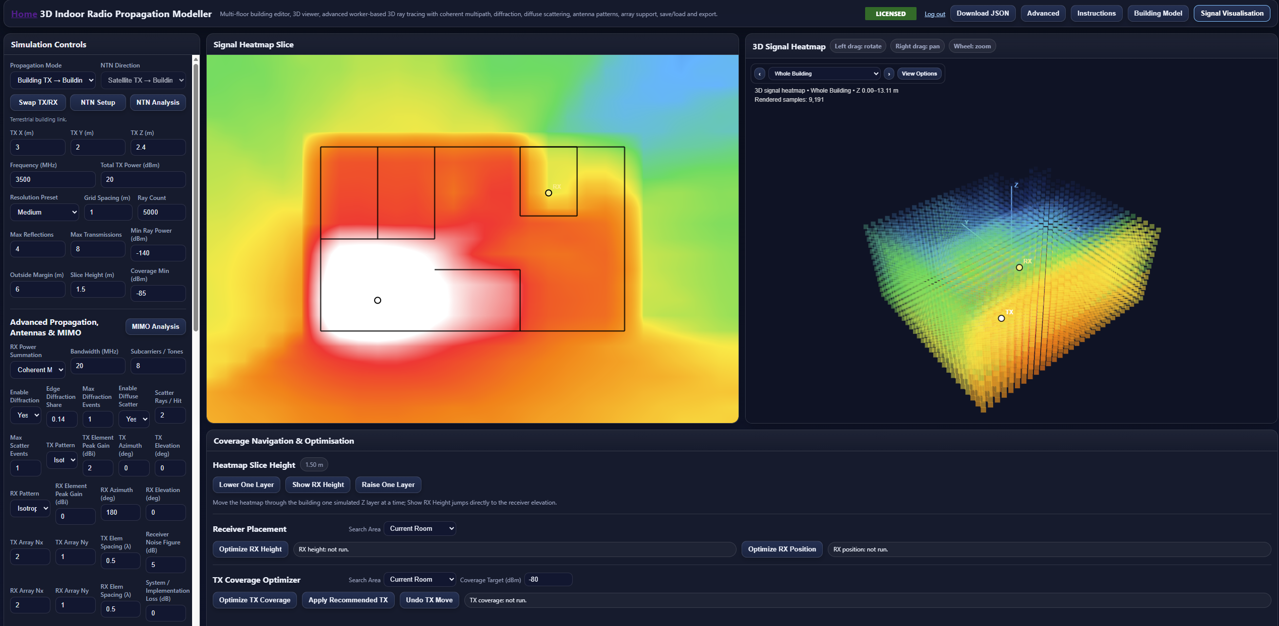 Screenshot of 3D Indoor Propagation
