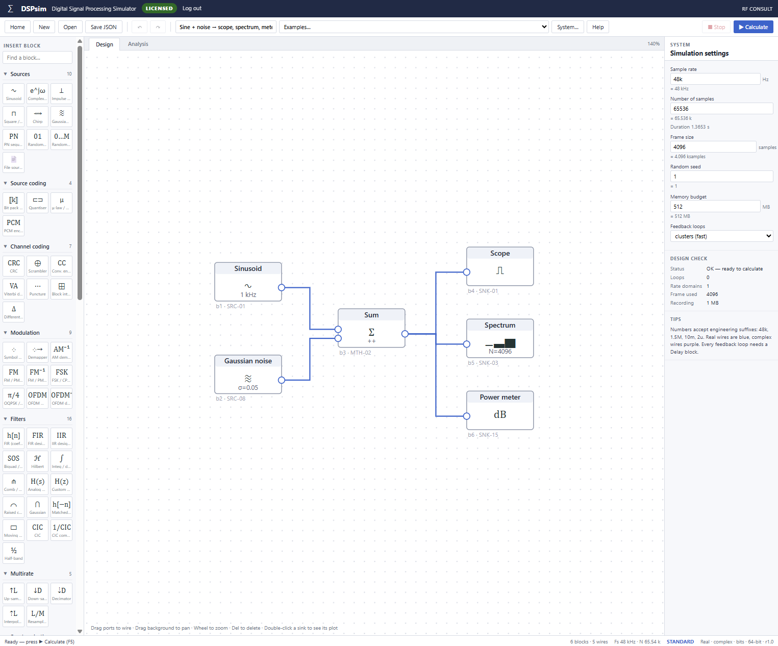 Screenshot of DSPsim